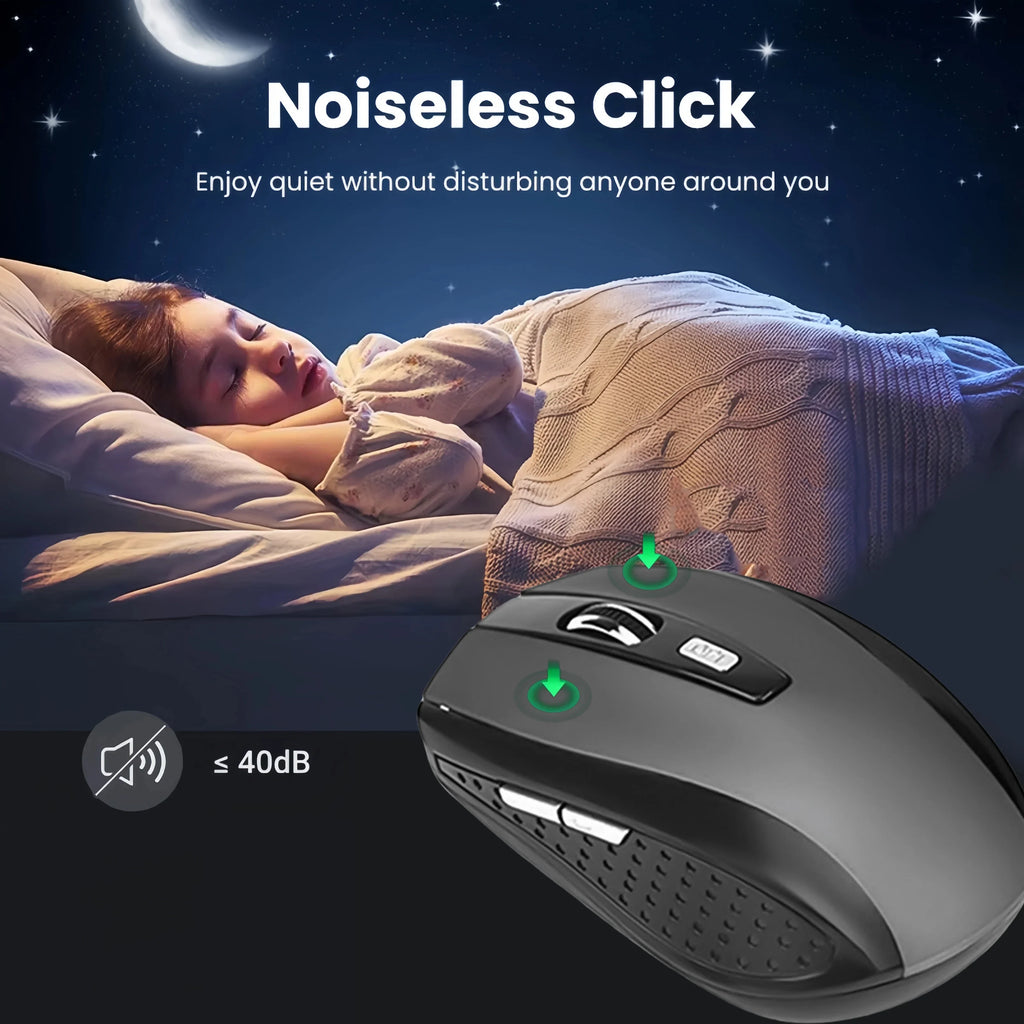 2.4G Wireless Mouse 6 Keys Gaming Mouse Ergonomic Silent Mouse 1600DPI Optical Office Mouse Mice for PC Laptop MacBook Windows