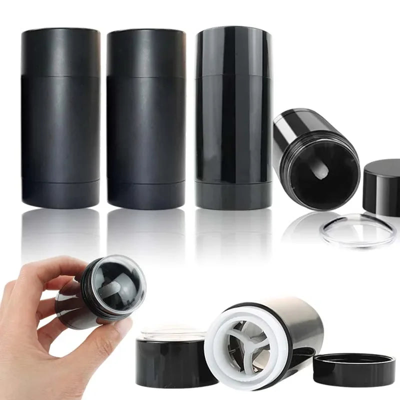 Tidesmit 75g matte black frosted twist-up deodorant container for DIY antiperspirant stick packaging.