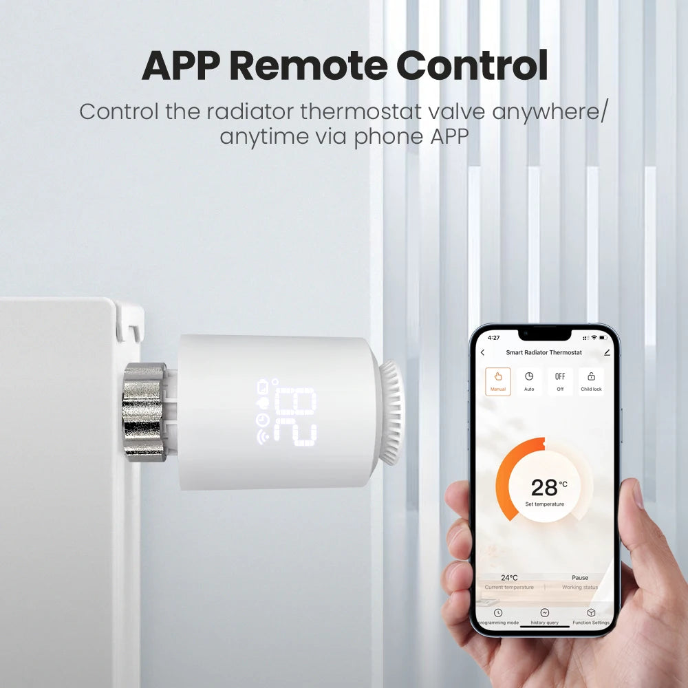 ZigBee 3.0 Smart Radiator Thermostat - TRV06 App Control & Voice Tidesmit