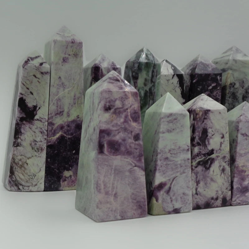 Chakralume Natural Handmade Polished Kammererite Obelisk Crystal Tower Rare Purple Healing Stone Reiki Meditation Energy Feng