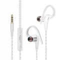 Wired Sport Earbuds with Ear Hooks & Mic – Secure Fit and Clear Audio white triple keys Tidesmit