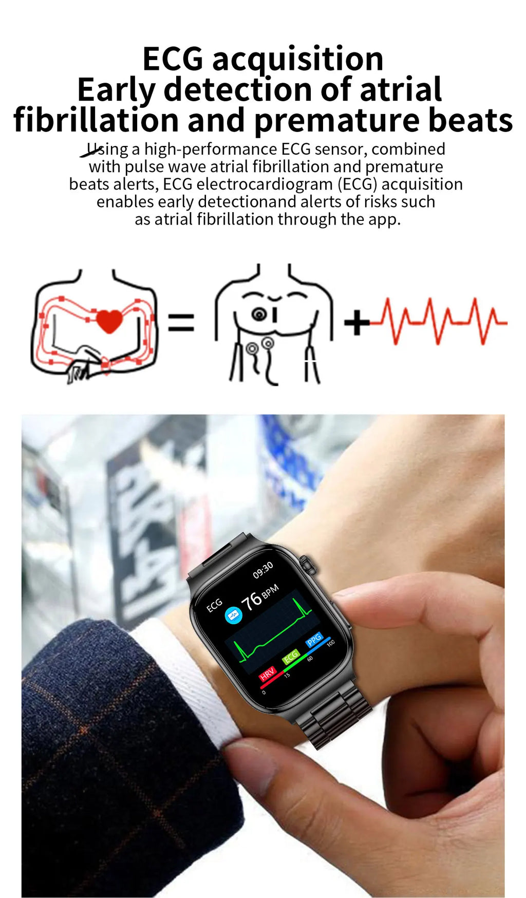2026 New Hospital Level Health Smart Watch Body Fat ECG Blood oxygen BP Health AMOLED Screen HD Call Sport Smart Watches For Man