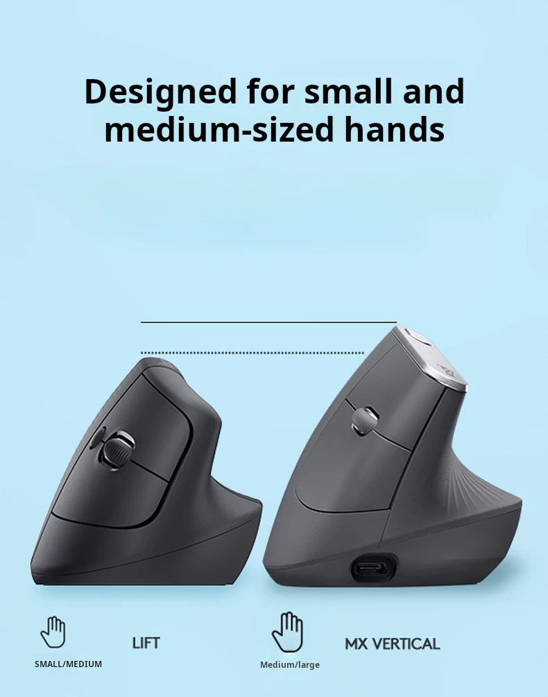 Lift Ergonomic Bluetooth Wireless Mouse Vertical Mouse Small Mouse Business Office 3 Devices Switch In Seconds