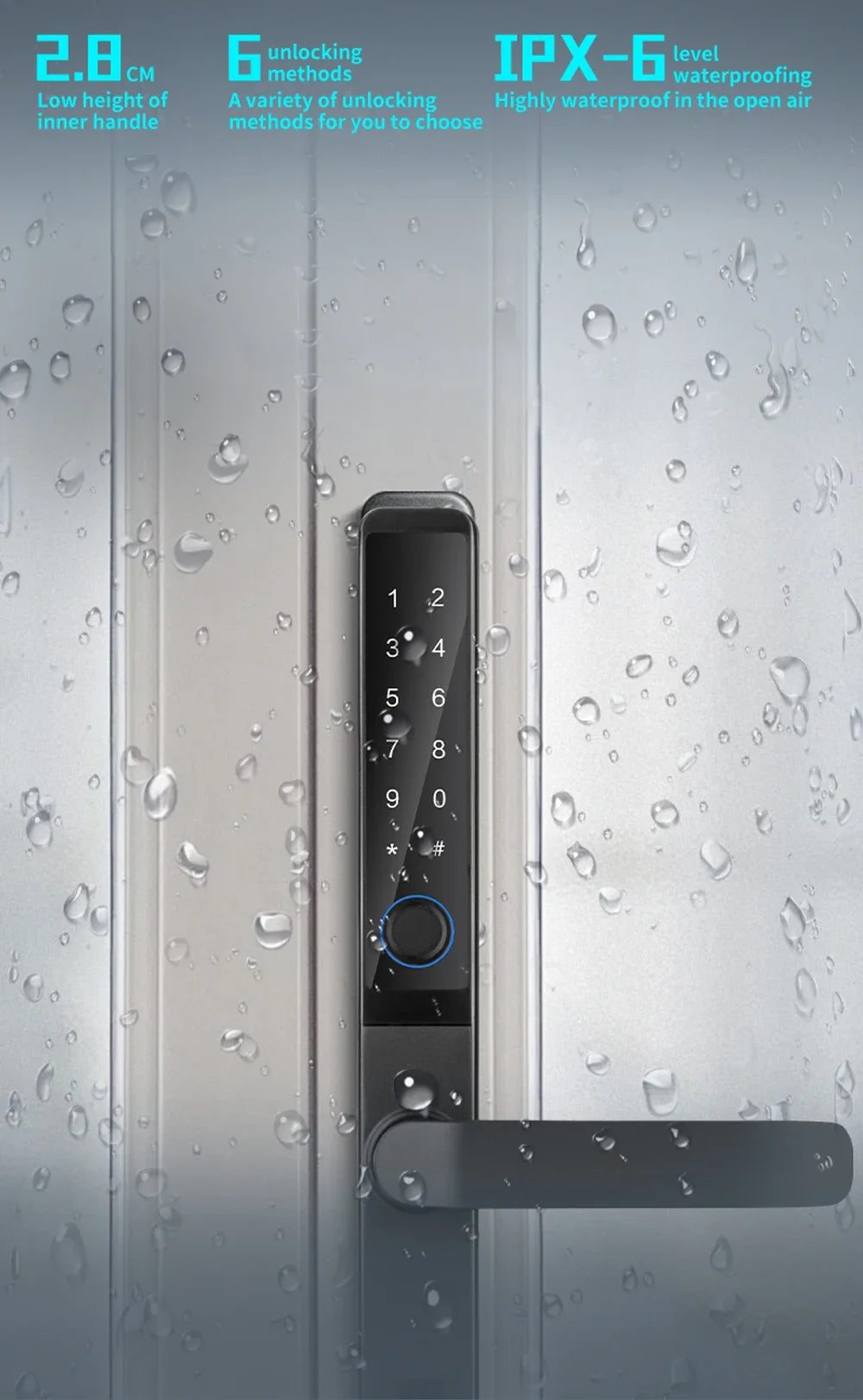 Euro 85 92mm Mortise Smartphone Access Keyless Entry Door Lock Handle Ultra-thin App Remote Operation WiFi Smart Lock