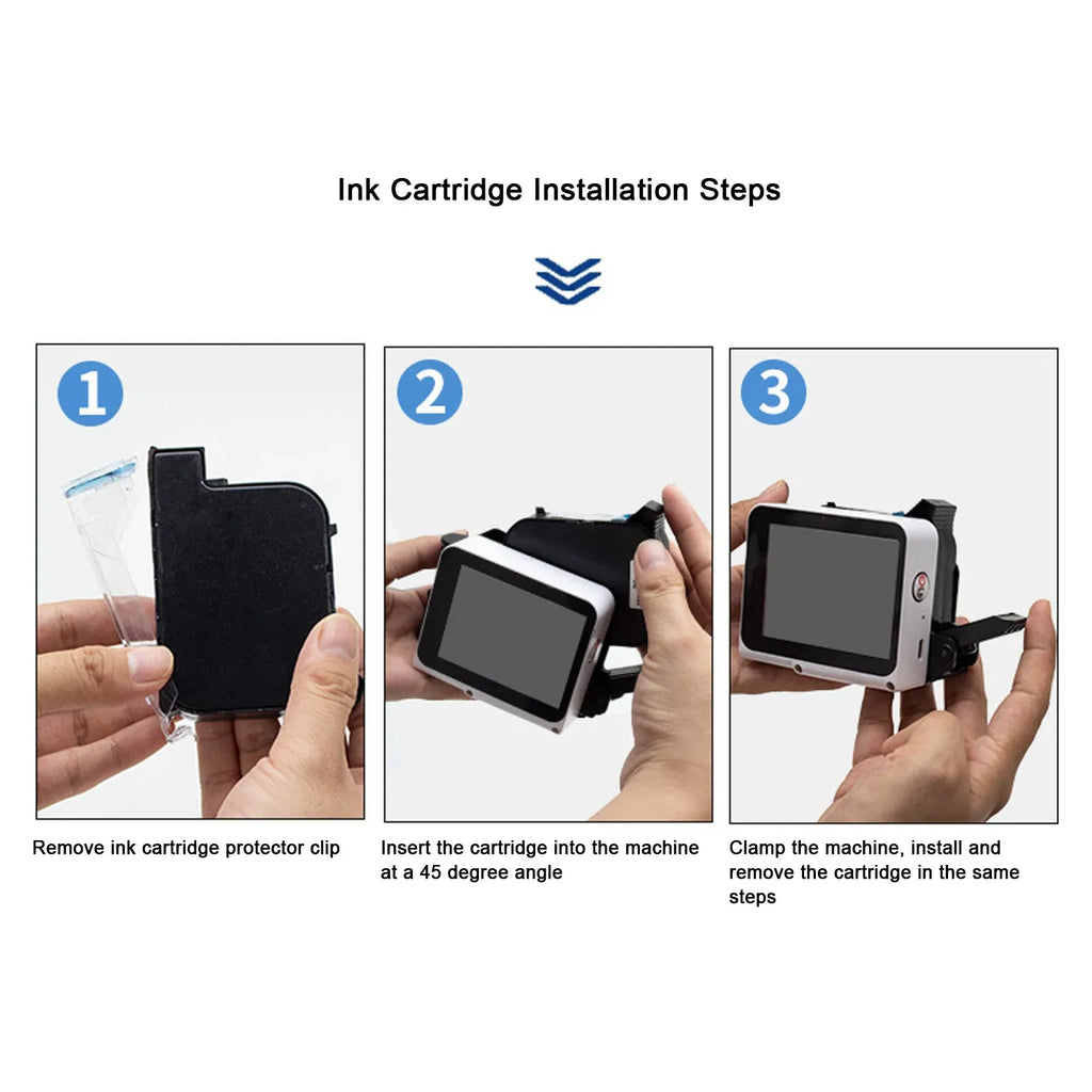 Handheld Inkjet Printer 12.7mm Inkjet Printing Machine for Barcode Date Label Batch Number Support Multi Languages Materials