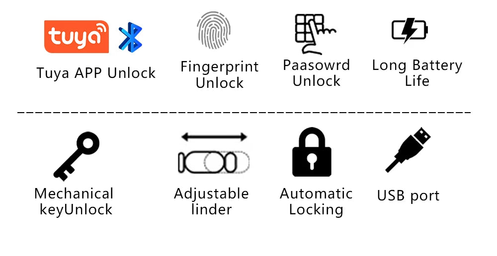 RAYKUBE L12 Tuya BLE Fingerprint Cylinder Electric Digital Door Lock With Waterproof Silicone Cover Password/Key/Tuya APP Unlock