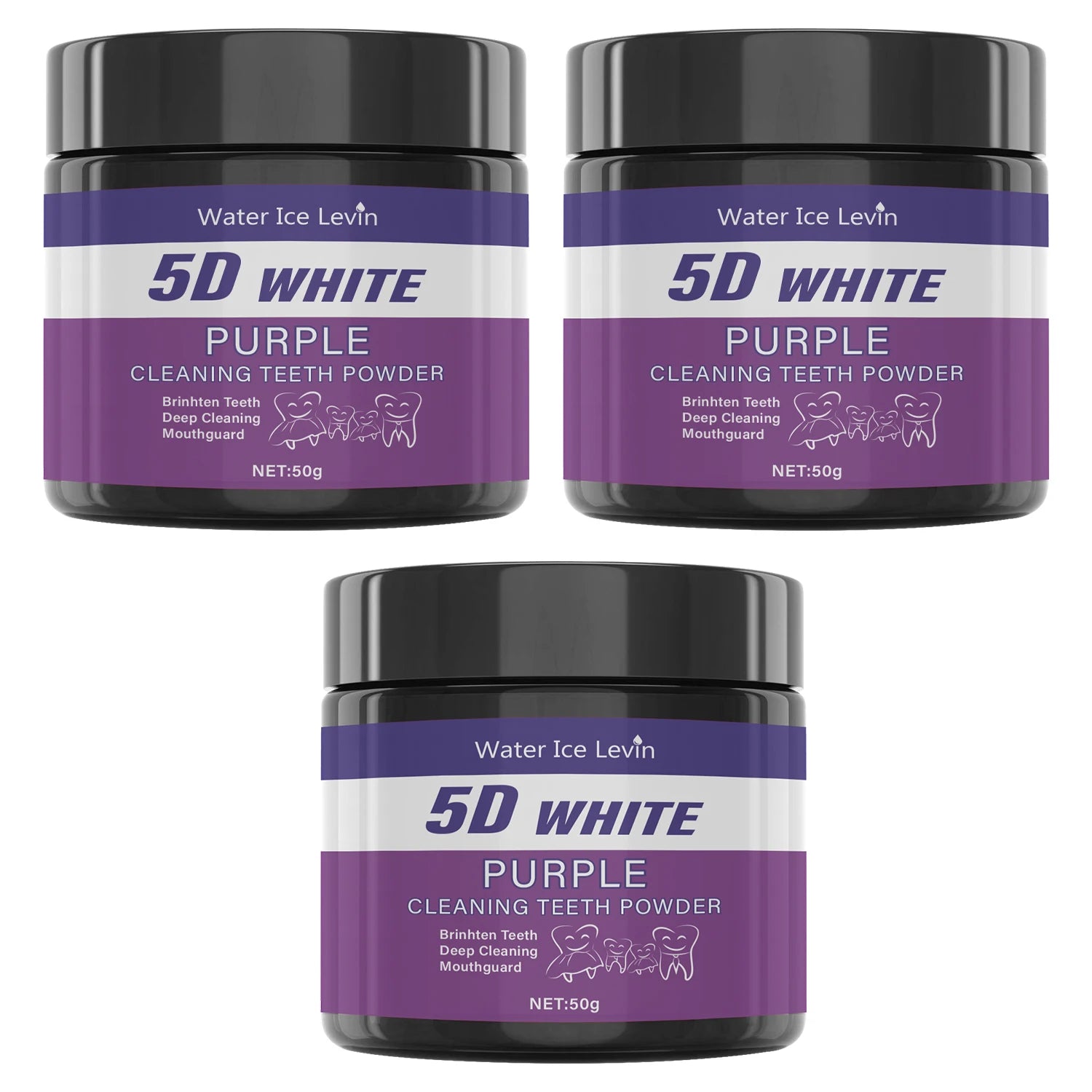 Tidesmit purple teeth whitening charcoal powder for deep stain removal and fresh breath winter oral care