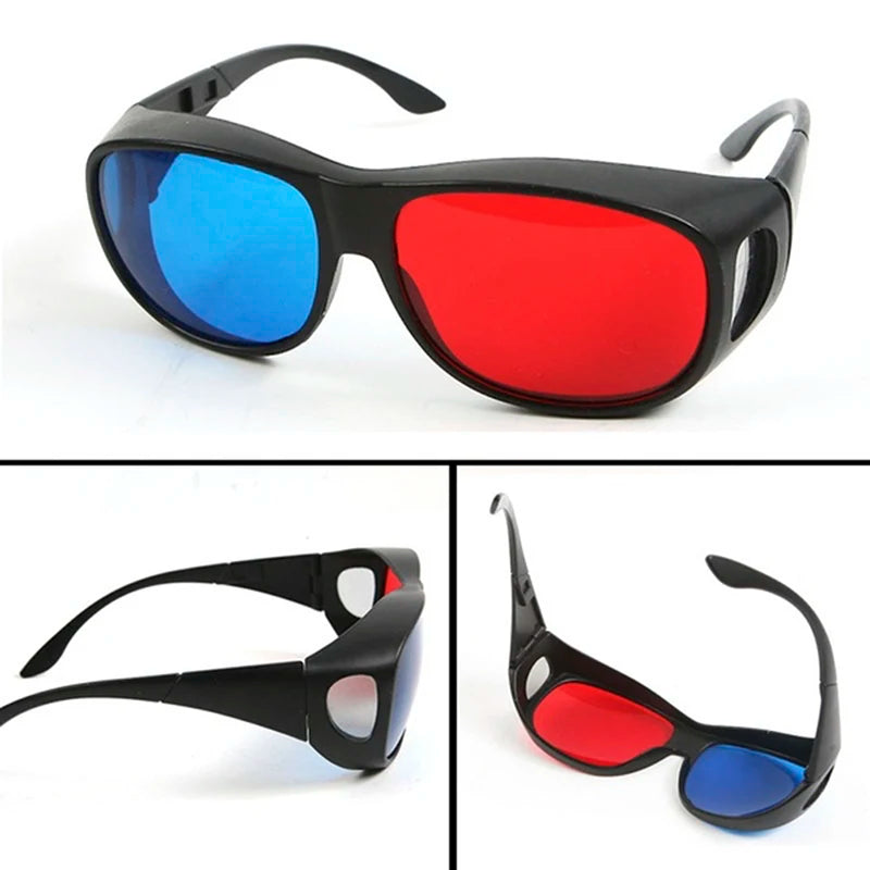 3D Anaglyph Glasses Red Blue Lens - Black Frame for Immersive Movies Tidesmit