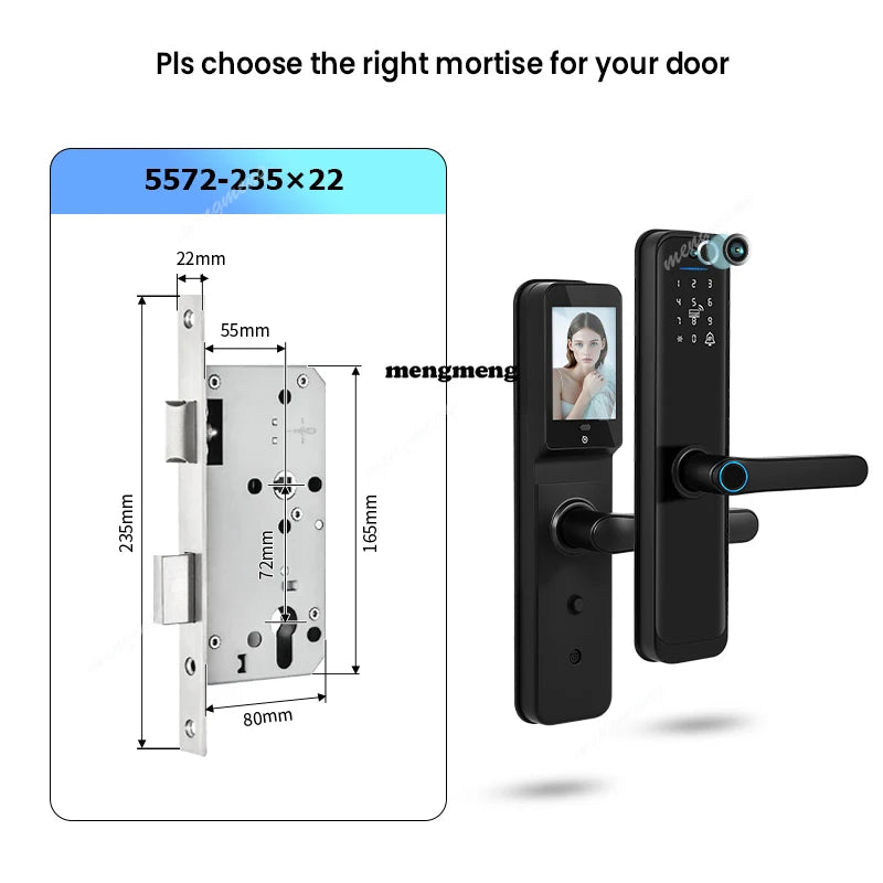 Smart Lock Electronic Digital Lock Featuring Biometric Fingerprint Recognition Camera Smart Card&Password Key Unlock