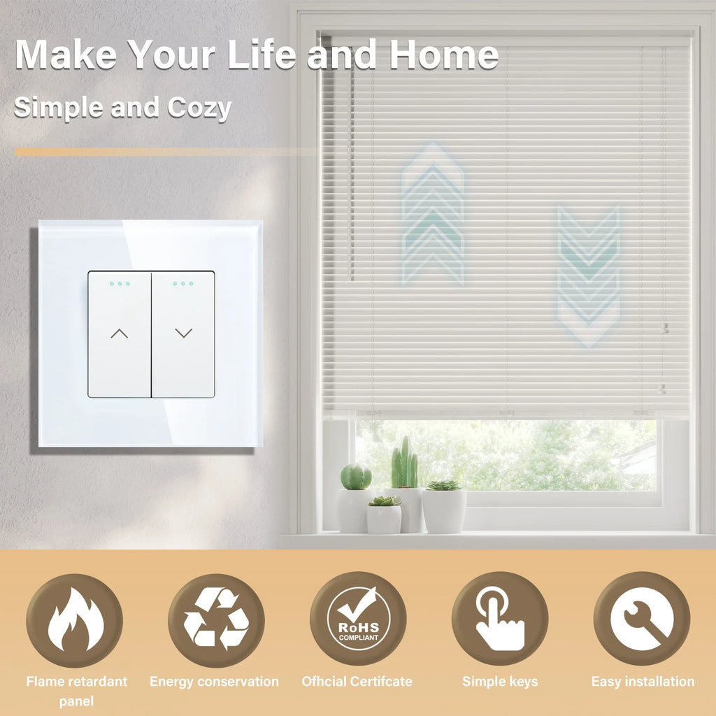 Mechanical Curtain Switch for EU Smart Blinds - Alexa & Google Home Compatible Tidesmit