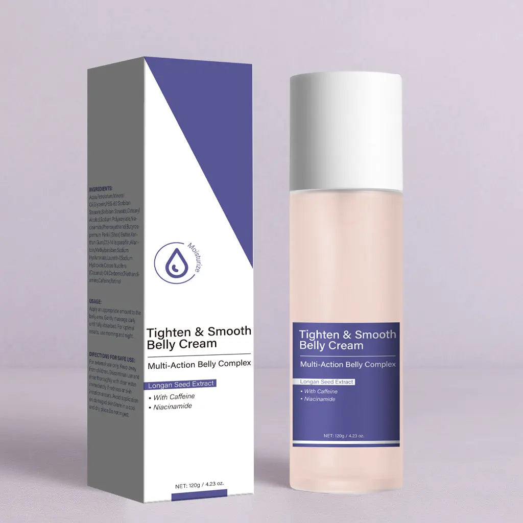 Tighten Smooth Belly Cream with Caffeine & Nicotinamide, Smoothing, Brightening, and Firming Body Lotion, 120g