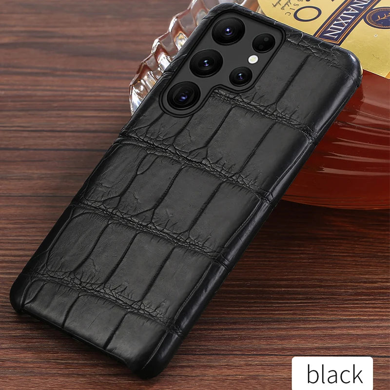 Samsung Galaxy S25 Ultra Leather Case - Slim Protective Cover black Tidesmit