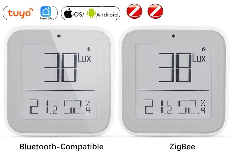 SmartLife Tuya Smart ZigBee Bluetooth-Compatible Mesh Brightness Thermometer Light Temperature Humidity Detector Wireless Remote