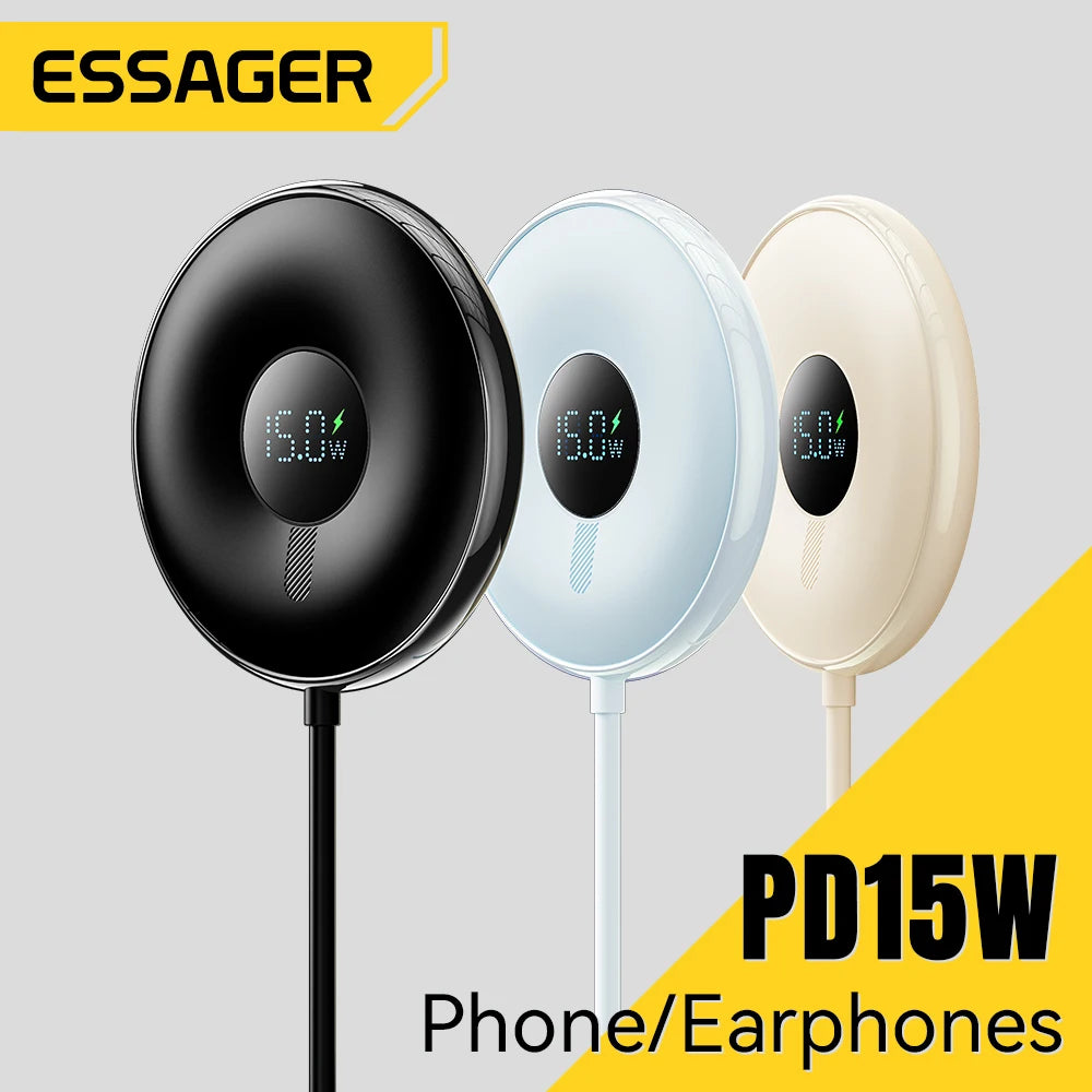 Magnetic 15W Wireless Charger with Digital Display for iPhone Tidesmit