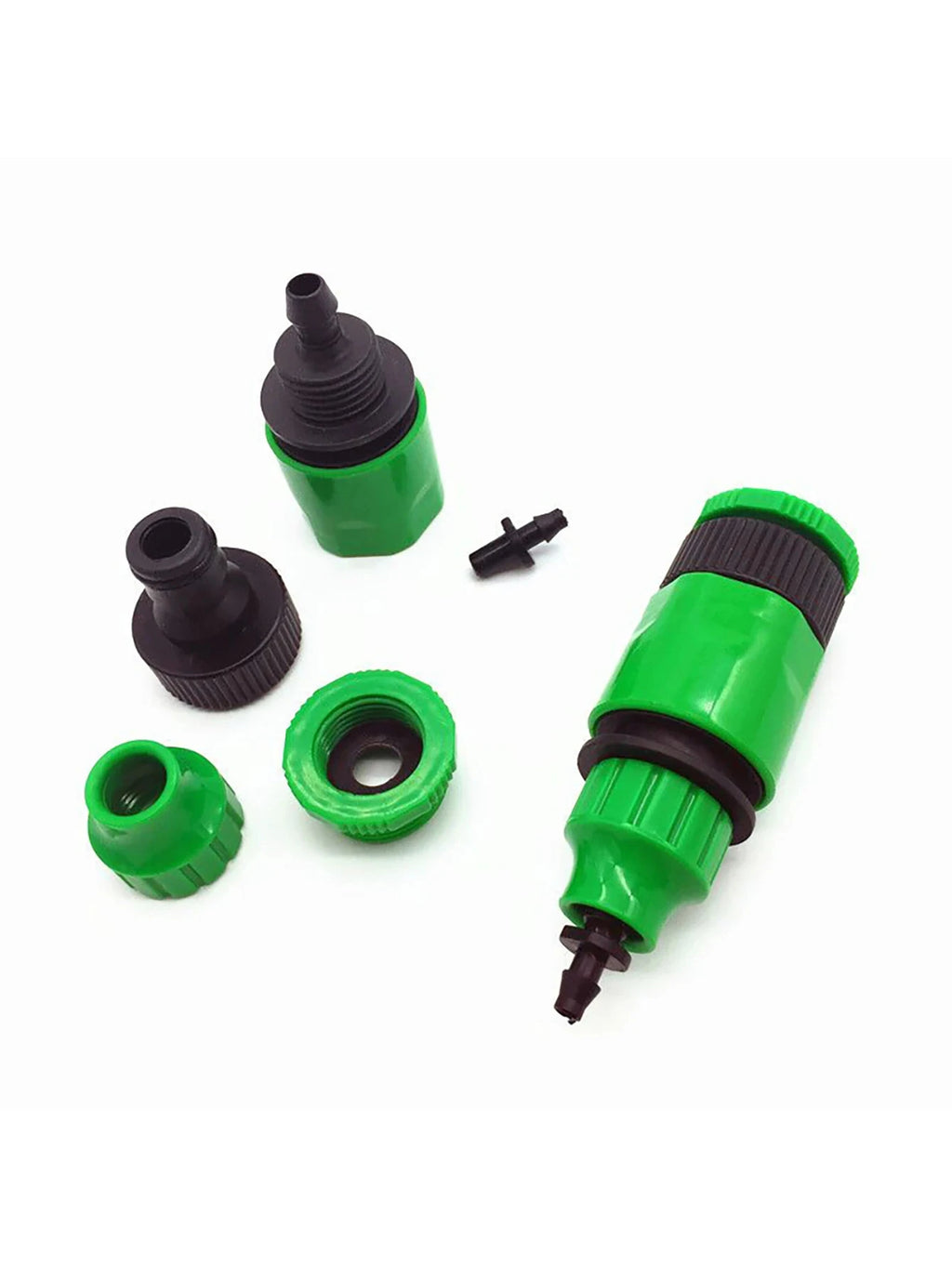 2Pcs Quick Coupling Adapter with 1/4 (ID 4mm) or 3/8'' (8mm) Barbed Connector for Irrigation Garden Watering Gardening Tools