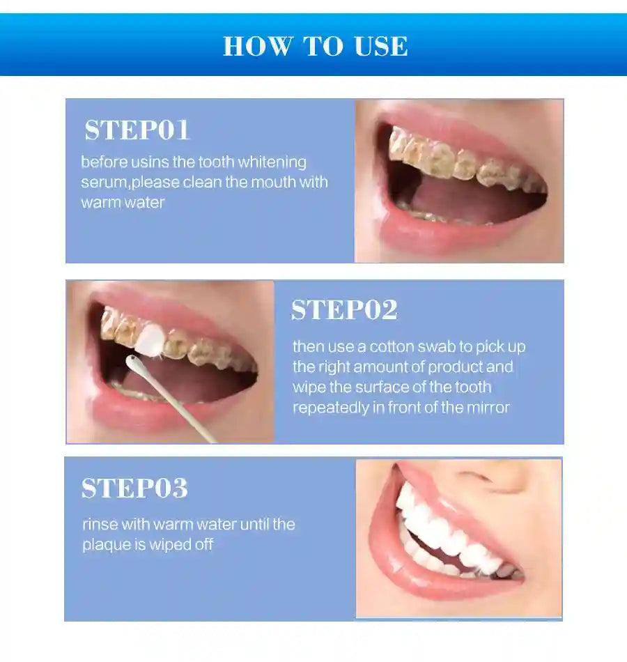 Tidesmit teeth whitening serum gel removing yellow plaque and smoke stains for fresh breath and oral hygiene