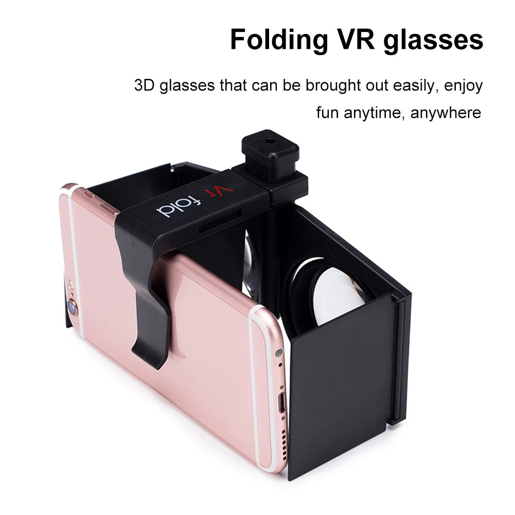Foldable VR Headset for Smartphones - Lightweight 3D Virtual Reality Glasses Tidesmit