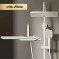 Luxury Brass Gun Gray Shower System Intelligent LED Digital Display Constant Temperature Design, Dual Control Bathroom Faucet