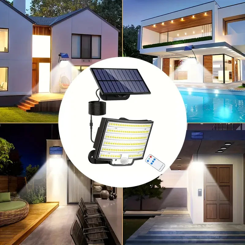 1PC/2PCS 252 LEDs Solar Powered Outdoor Lamp, Split Panel Solar Motion Sensor Security Flood Lamp, 3 Modes, IP65 Waterproof for Garden Yard Driveway Decor Lighting