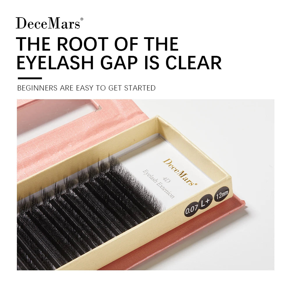 DeceMars L-curl M Curl YY 3D 4D 5D 6D Eyelash Extension 12 Lines for Makeup False Eyelashes Tidesmit