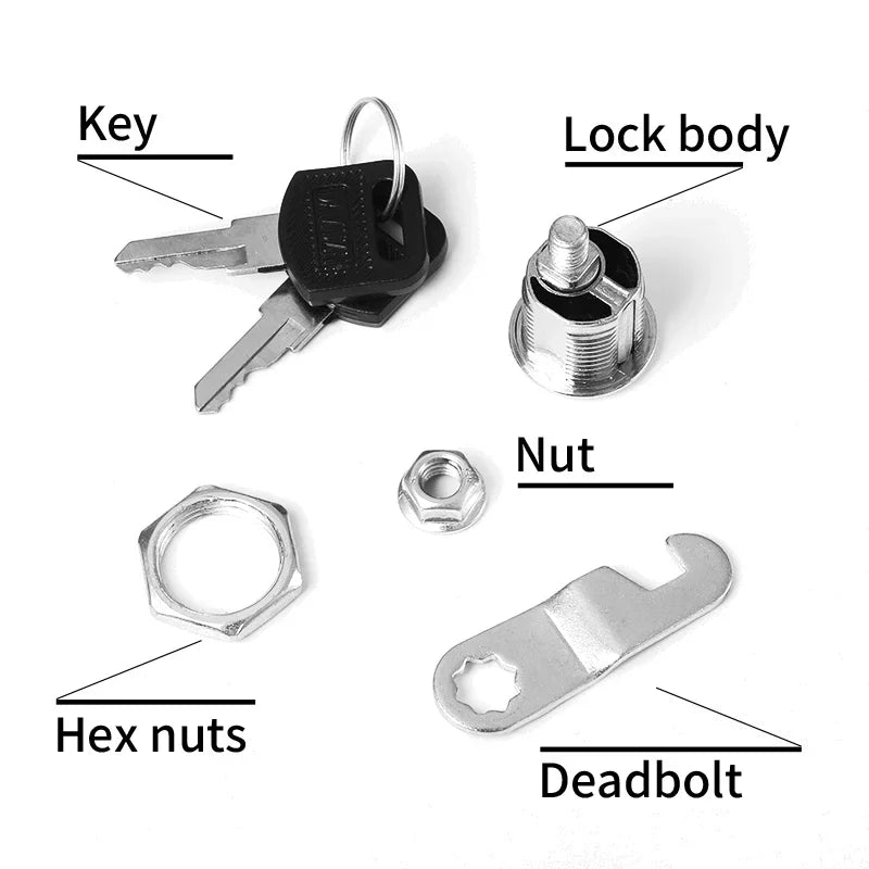 5/20/100SETS 16mm 20mm 25mm 30mm 35mm Metal Rotary Key Switch Push Button Lock Switch Latching Cylinder Cabinet Security Locker