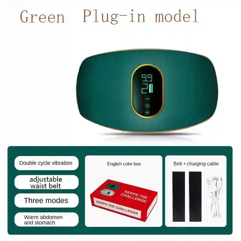 Abdominal Slimming Massage Belt - Rechargeable Heat Therapy Massager Massage Roller Green Tidesmit