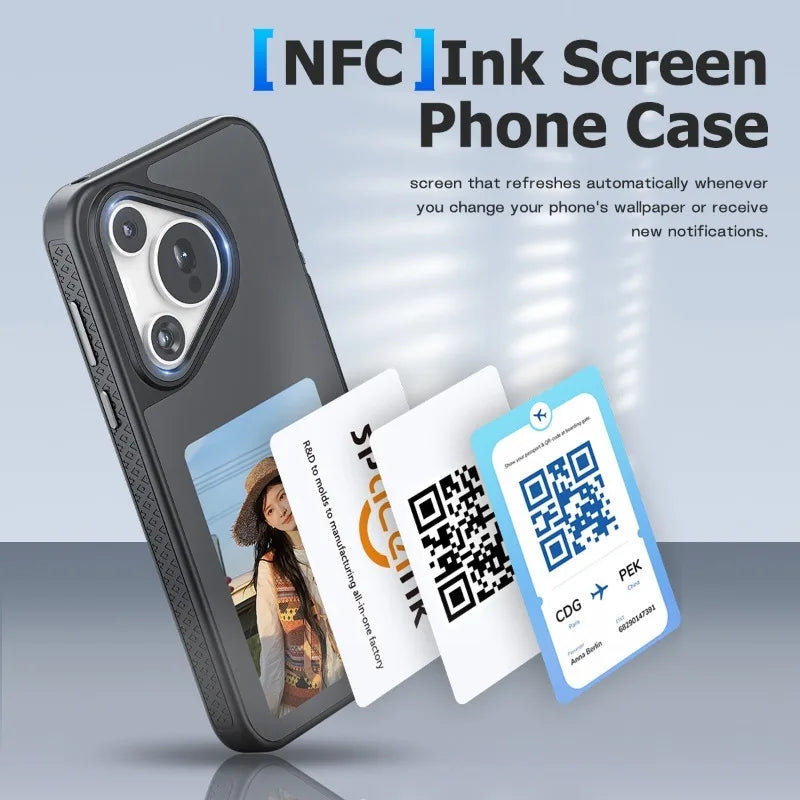 NFC Smart E Ink Screen Case for Huawei P70 Pro - Slim Shockproof Cover Tidesmit