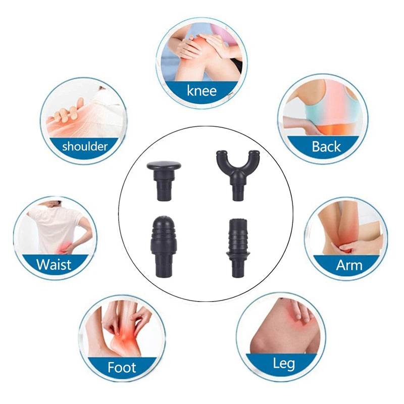 Massage Gun Replacement Heads: 4-Piece Set for Deep Tissue Recovery Body Shaping Massage Equipment Tidesmit