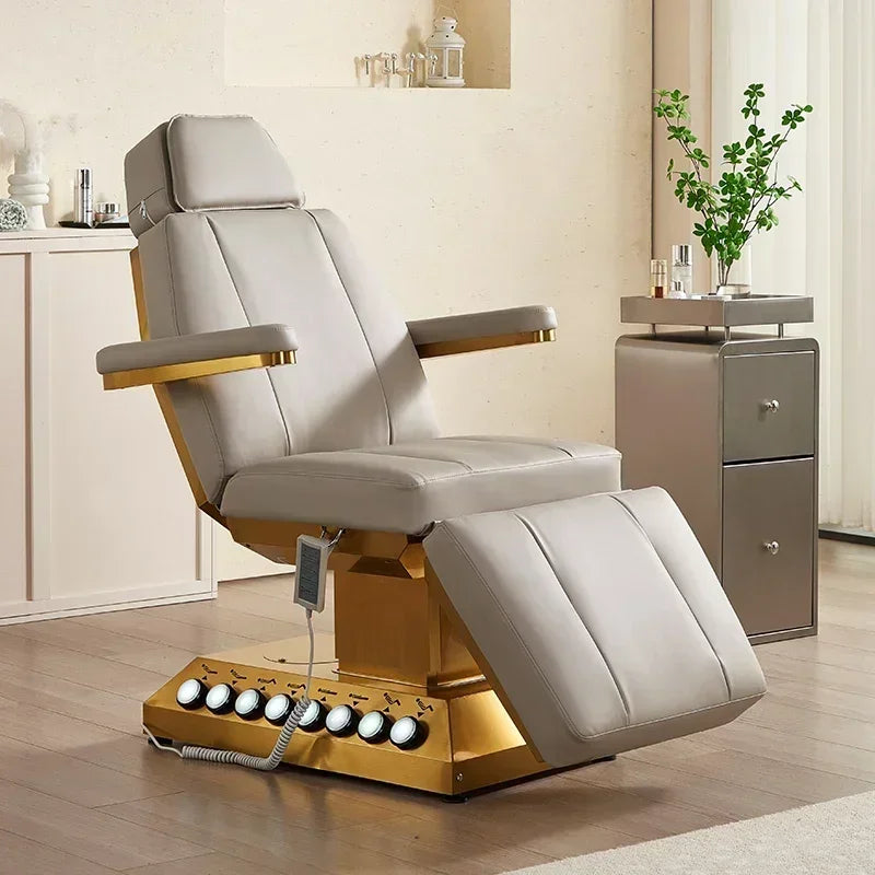 Electric Massage Beauty Bed – Adjustable Motorized Salon Table Massage Chairs Gray Tidesmit