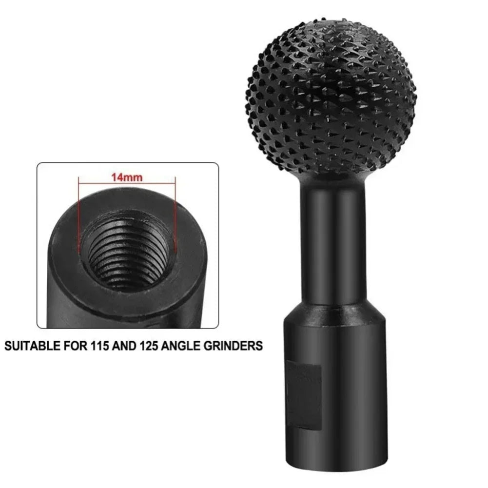 10/14MM Angle Grinder Spherical Spindle Rotating Wood Carving Polishing Engraving Drill Ball Chisel Grinding Woodworking Tool