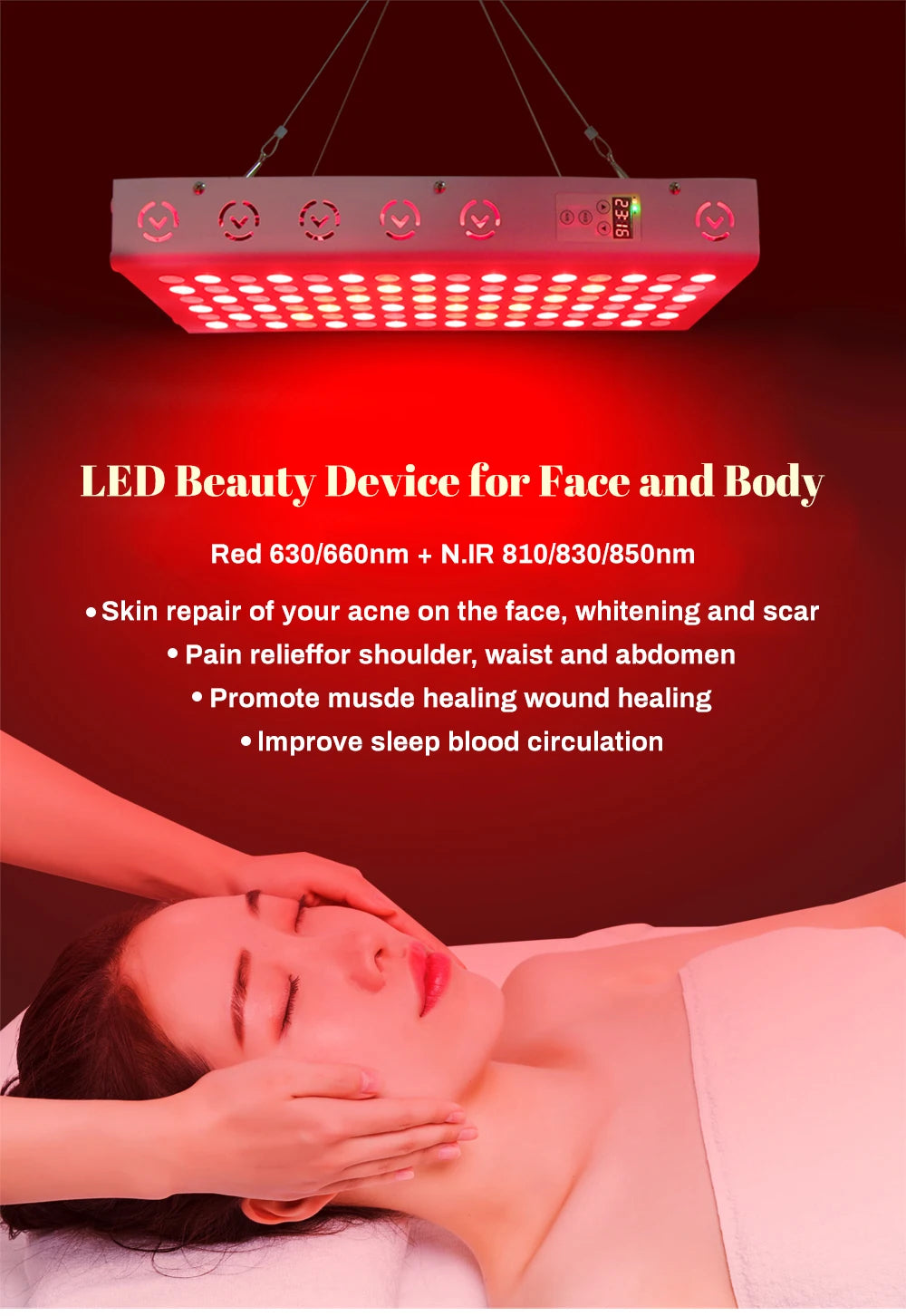 Newest 300W 500W 900W 1500W 2000W 630nm 660nm LED Red Light Therapy 810nm 830nm 850nm NIR Therapy Light for full body, grow lamp