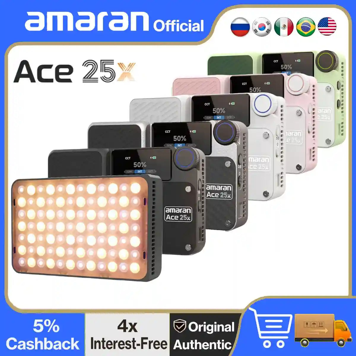 Amaran Ace 25x Pocket Bi-Color LED Video Light for Content Creators Tidesmit