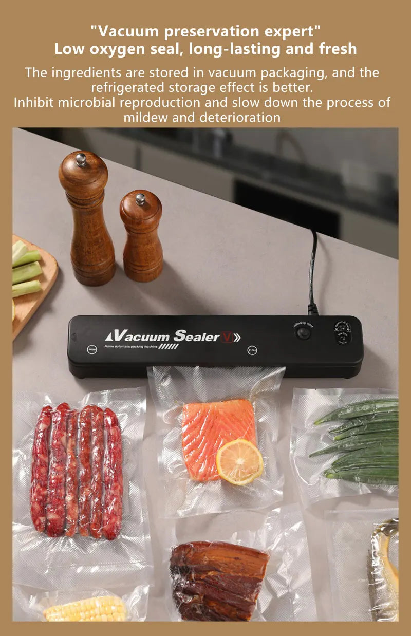 Food Sealing Portable Home Vacuum Kitchen Helper 220V Automatic Packaging Machine Food Vacuum Sealing Machine New