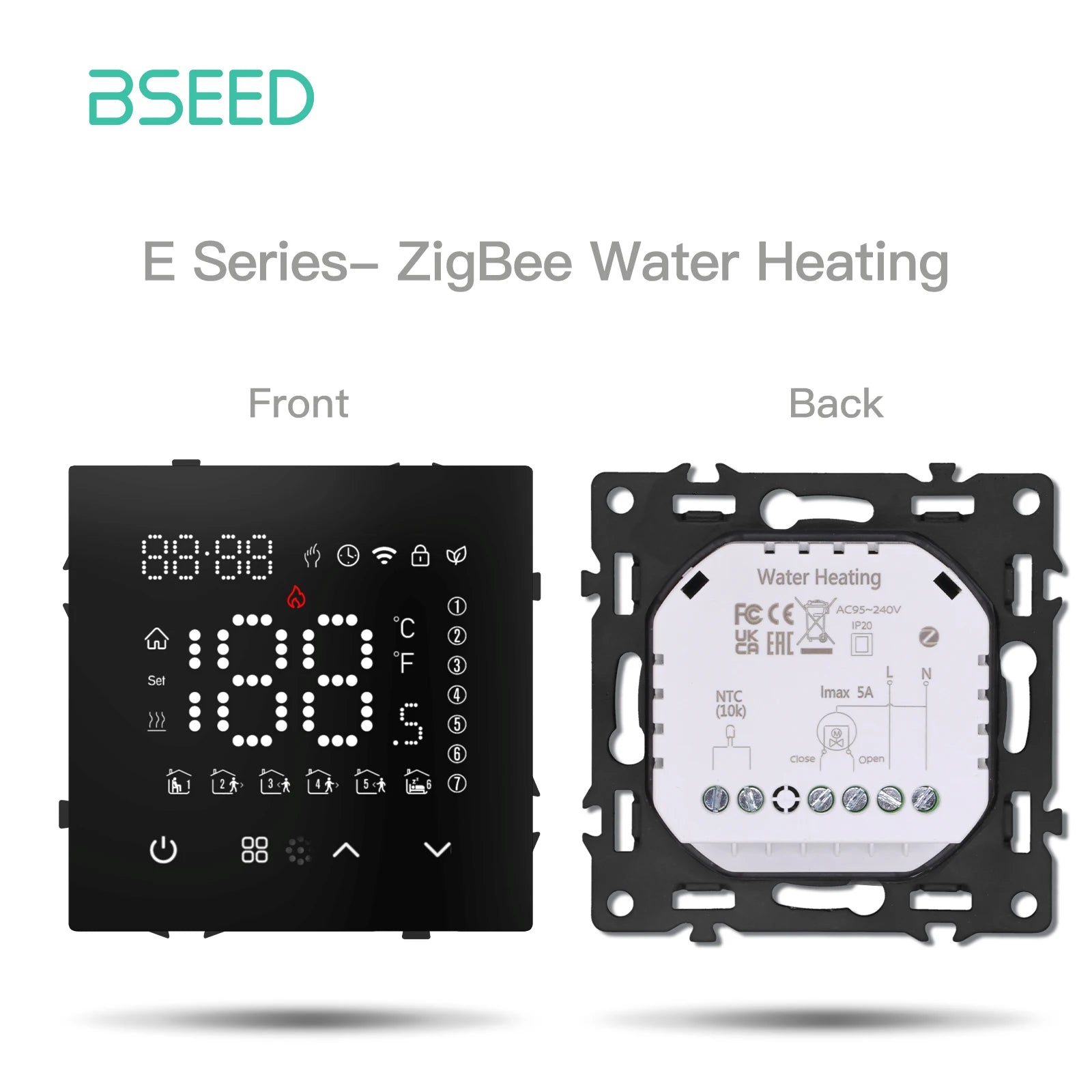 BSEED Zigbee Smart Electric Water Gas Boiler Floor Heating Thermostat Large Panels EU/FR Socket Modules Plastic Frames DIY Parts