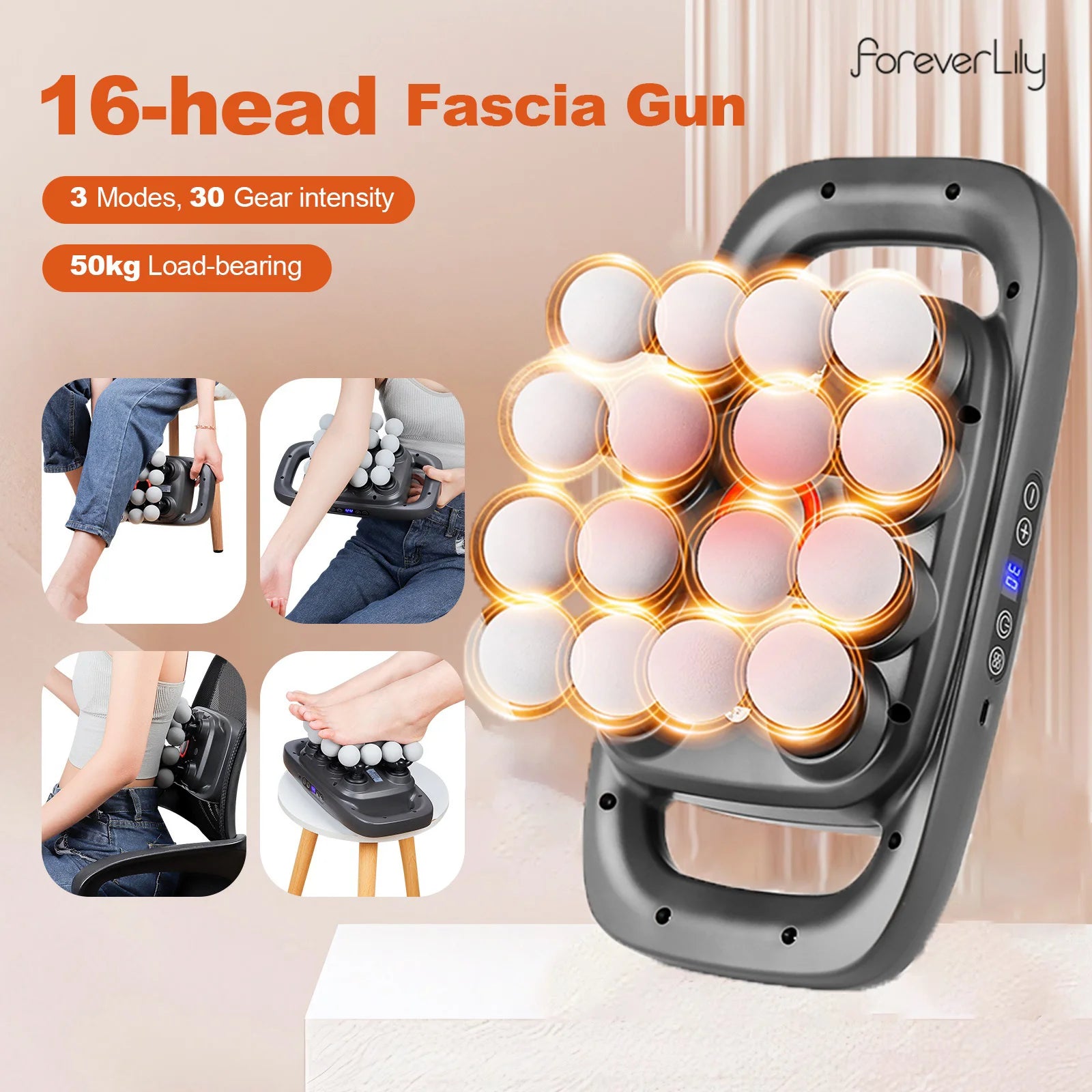 Deep Tissue Massage Gun - 16-Head Portable Electric Massager Body Shaping Massage Equipment Tidesmit
