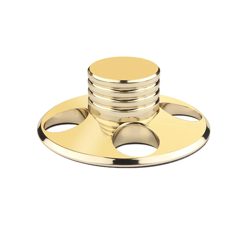 Vinyl record stabilizer clamp, gold 4-hole stainless steel turntable weight