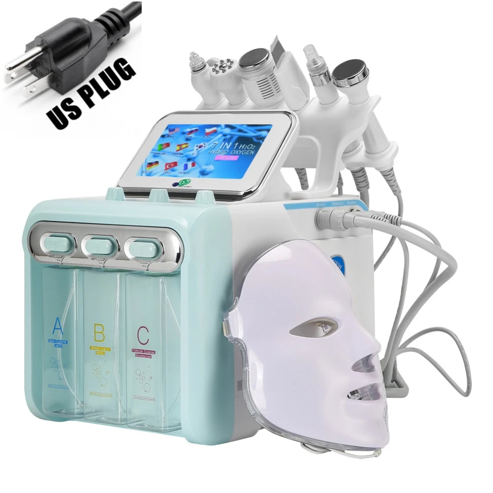 Hydra Facial Machine: 7-in-1 Professional Skin Cleansing Tool Body Shaping Massage Equipment US PLUG Tidesmit