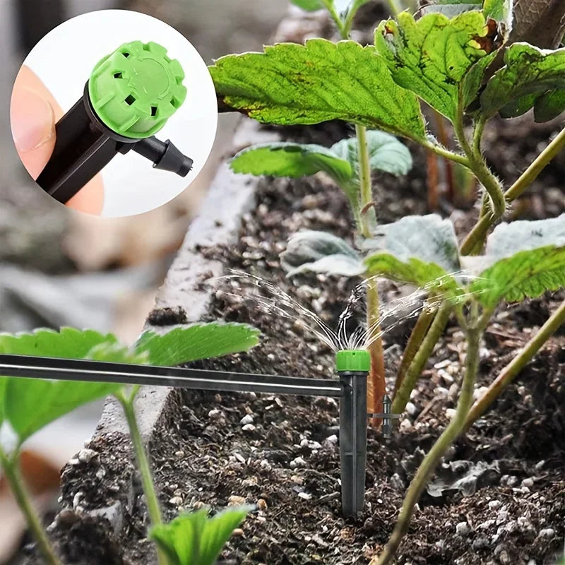 Drip Emitters Perfect for Tube PE Pipe,Adjustable 360 Degree Water Flow Irrigation Drippers on Stake for Flower Bed,Garden, Lawn