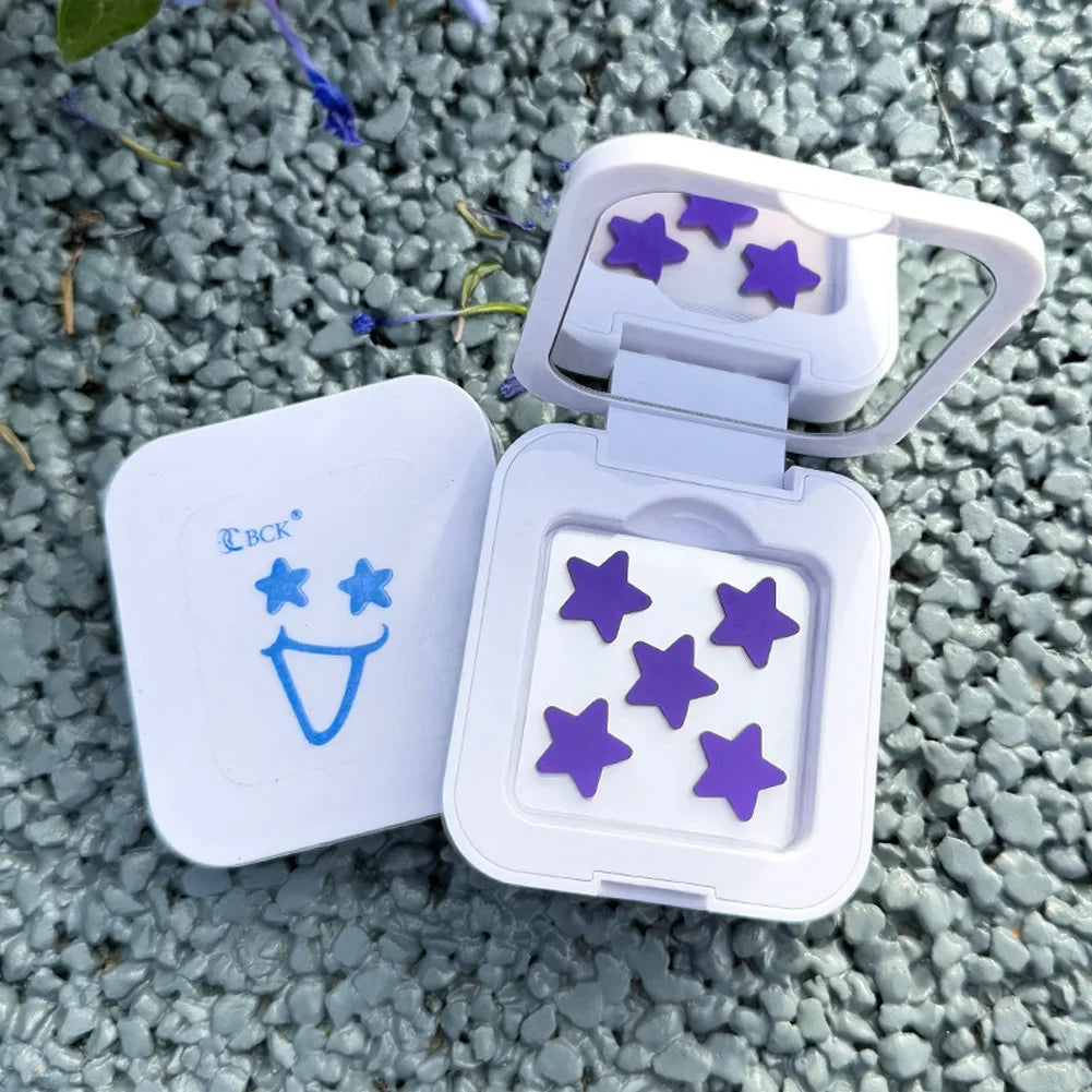 Star Design Pimple Patch with Colorful Makeup Mirror Hydrogel Blemish Concealer Acne Spot Treatment Beauty Health Kit