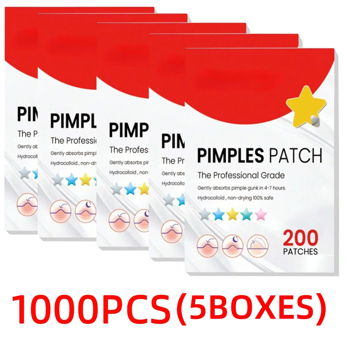 200/1000PCS Acne Patch Water Colloidal Patch Acne Patch Covering Facial Flaws Ultra Thin Invisible Suitable For All Skin Types