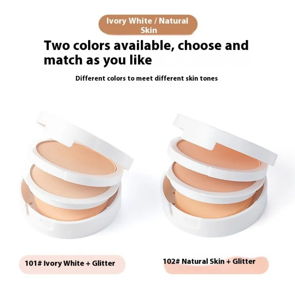 Tidesmit TLM TAILAIMEI matte two-way cake compact powder texture close-up for oil control and lightweight coverage