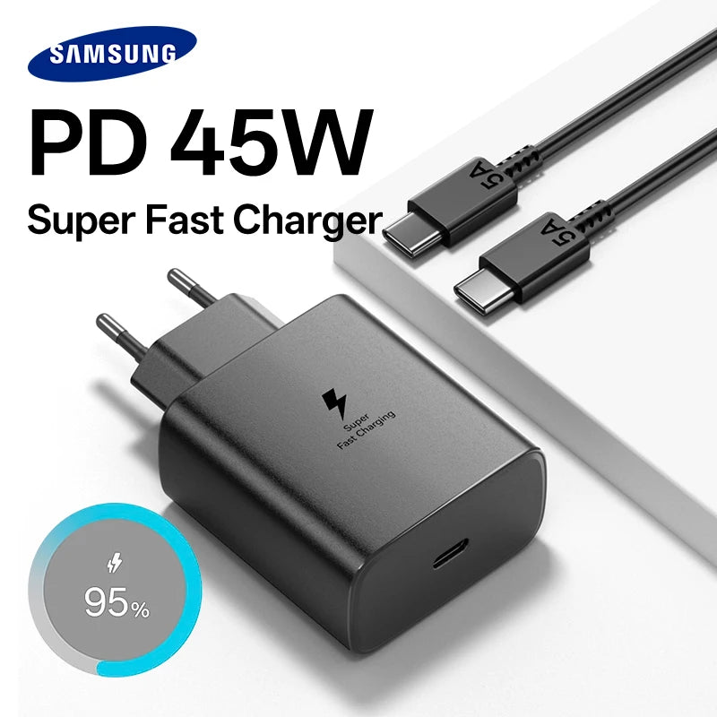 Samsung 45W USB-C Fast Charger for Galaxy S24 S25 Series Tidesmit