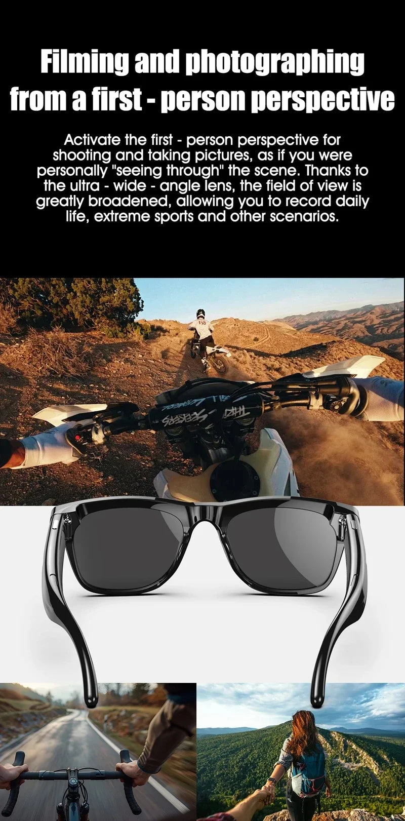 Tidesmit Smart Glasses 8K AI Camera with Bluetooth Spatial Audio Tidesmit
