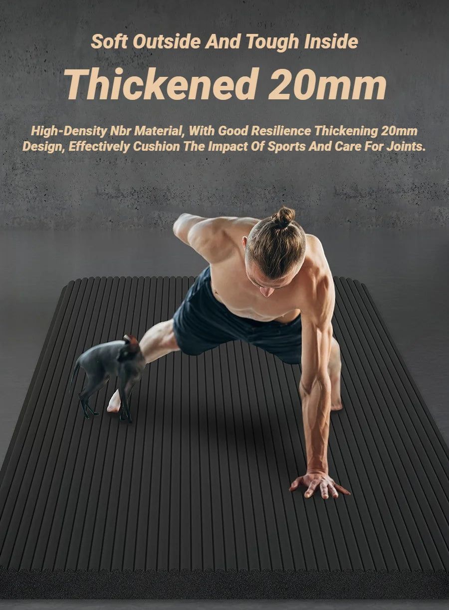 Two-Piece Set High Quality Extra Sport Thick Nbr Non-Slip Yoga Mats For Fitness Pilates Gym Home Tasteless Spor Universal Men