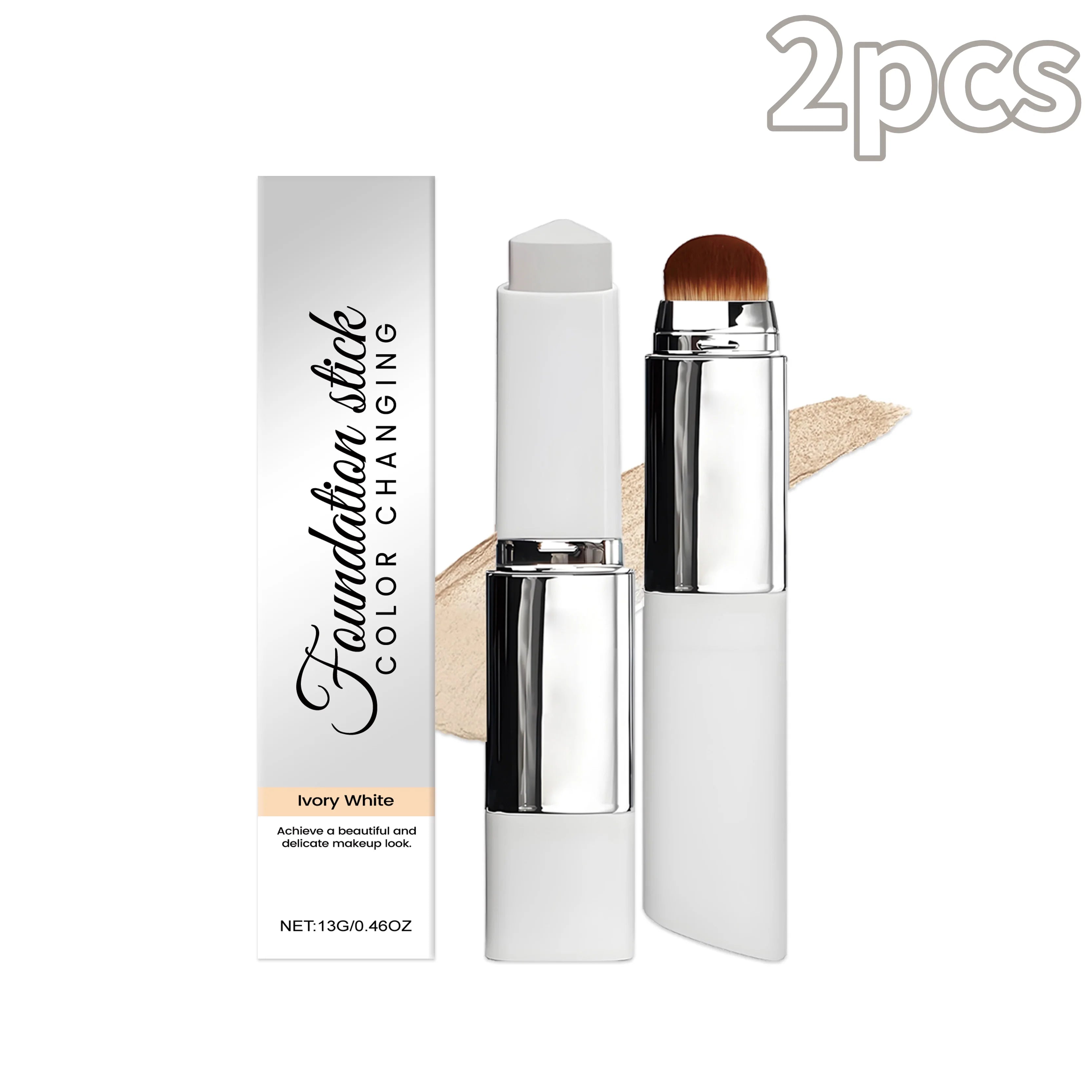 Tidesmit ivory white two in one color changing matte foundation stick for natural light and thin face makeup