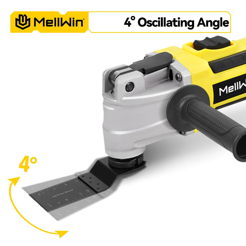 MELLWIN Brushless Oscillating Multi Function Tool Electric Saw Polisher Woodworking Cutting Tool For Makita 18V Battery Pin