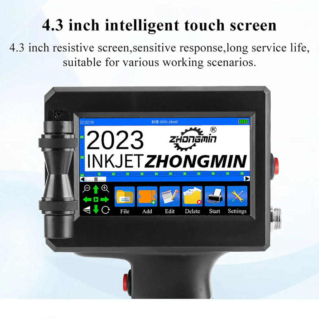 ZM-Z20 25.4mm Handheld Inkjet Printer for Text QR Barcode Batch Number Logo Date Label Coding Machine Portable Mini Printer