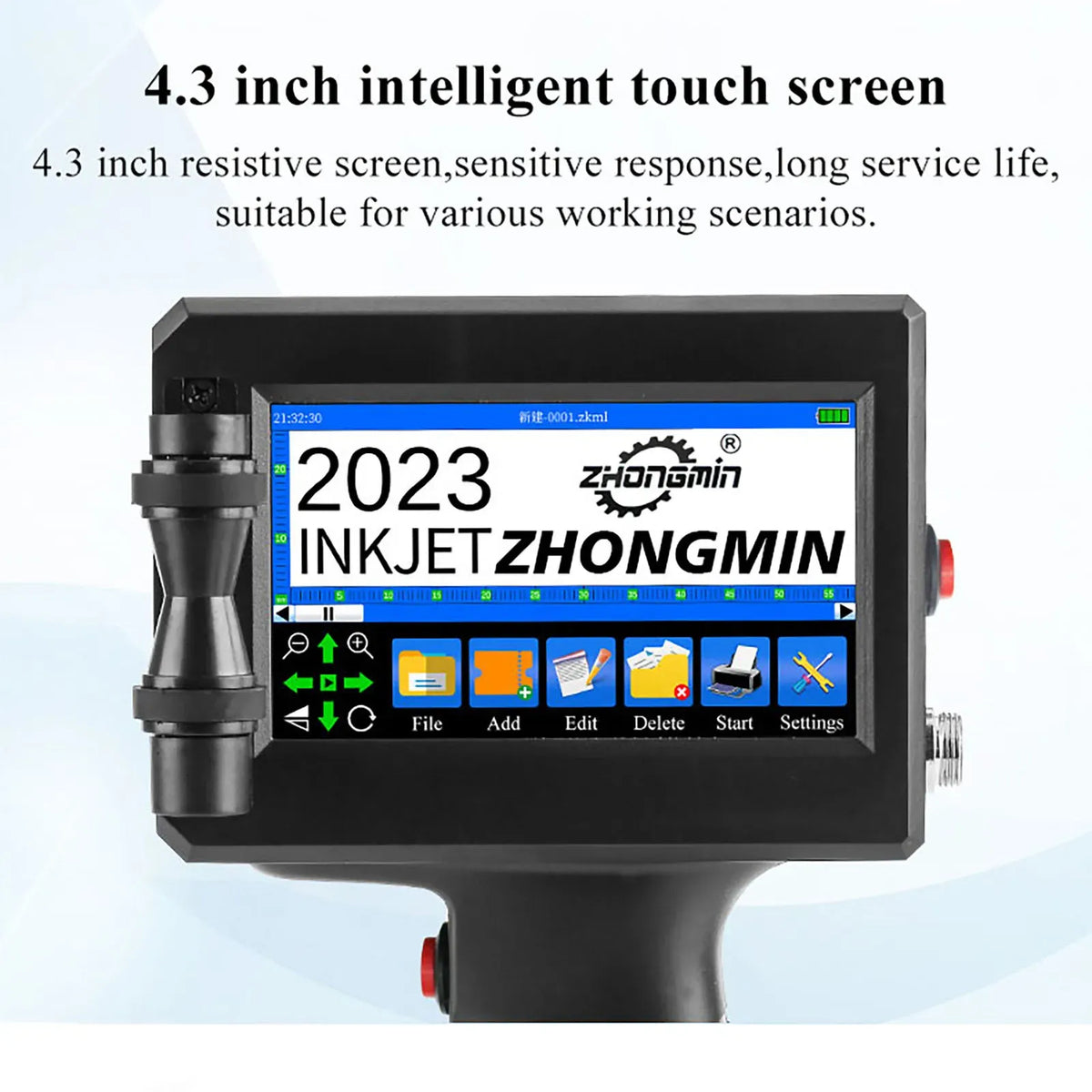 ZM-Z20 25.4mm Handheld Inkjet Printer for Text QR Barcode Batch Number Logo Date Label Coding Machine Portable Mini Printer