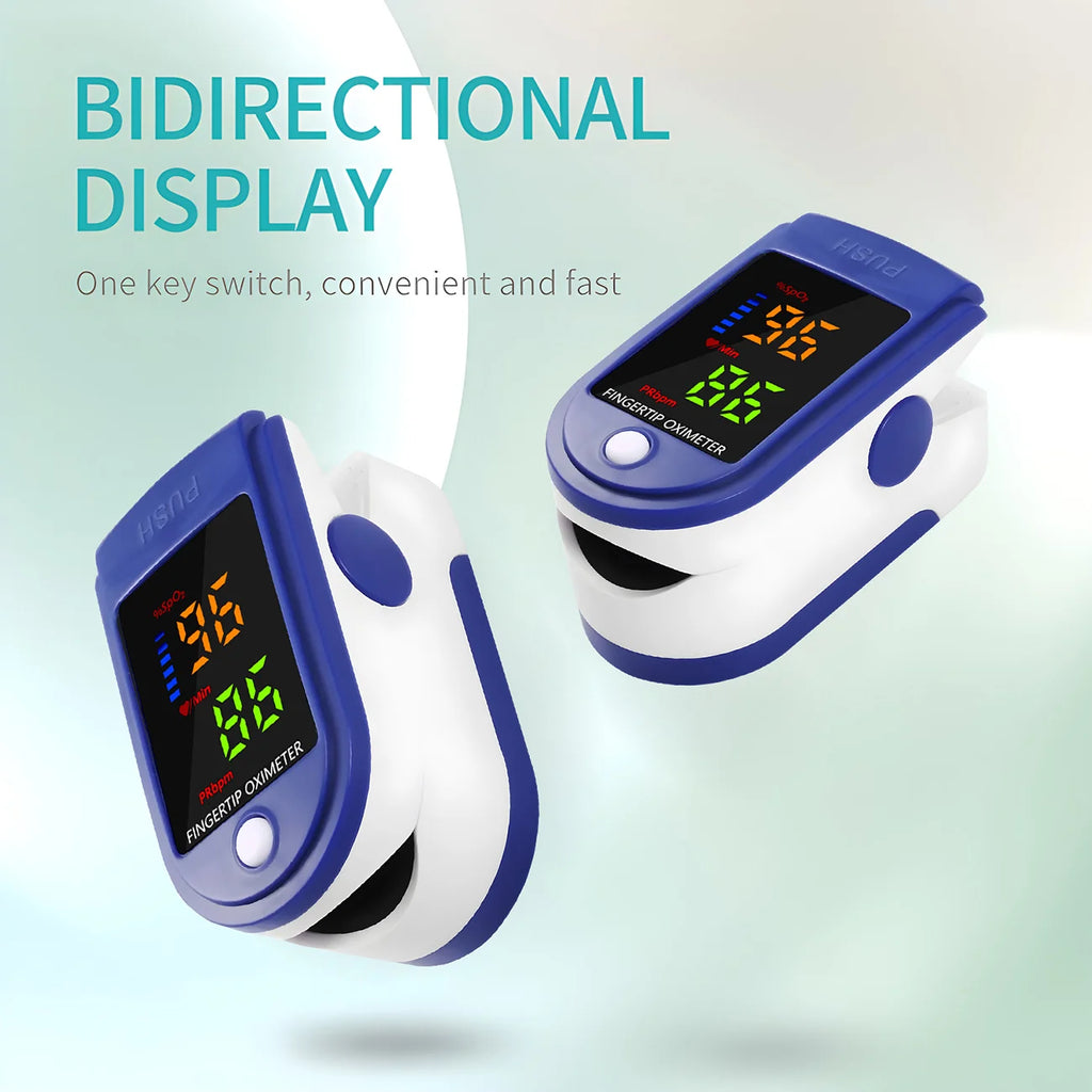 LED Oximeter Fingertip Pulse Blood Oxygen Saturation Monitor Testing SpO2 Home Digital Oximetry