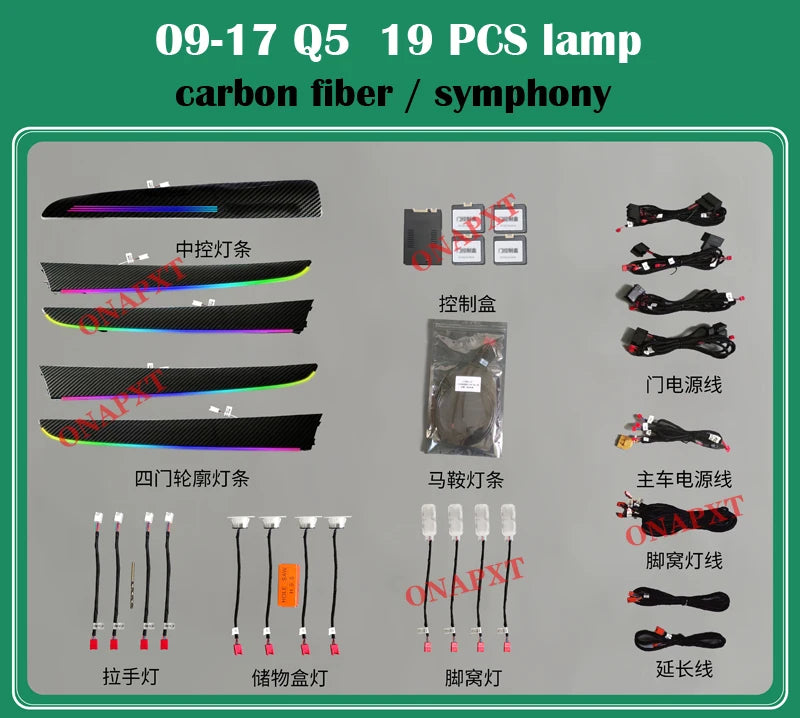 Audi Interior Ambient LED Lighting Kit | Premium Dashboard Glow Q5 09-17 carbon Tidesmit
